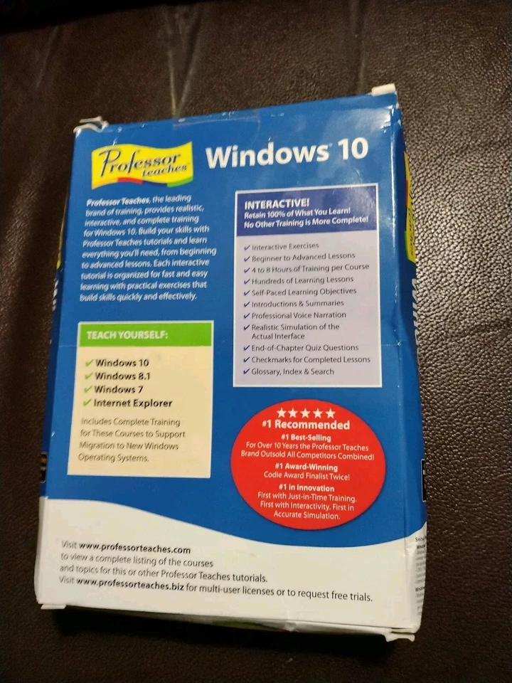 PROFESSOR TEACHES WINDOWS 10 Sealed, Unused, Damaged Box - Image 2 of 4