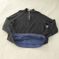 Tommy Bahama Sweater Mens Large Reversible Pullover 1/4 Zip Knit Golf Black