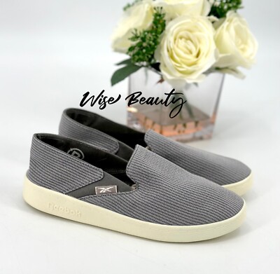 Reebok Womens Cotton & Corn Slip-On Sneaker Size 6 Casual Shoe Gray NEW