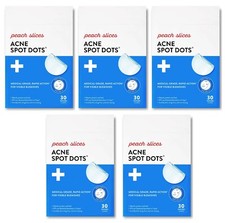 150 Count 5x 30 Peach Slices Acne Spot Dots Hydrocolloid Pimple Zits Patches