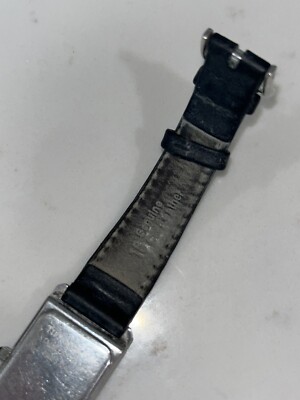 Vintage 1996 Tiffany & Co Black Leather Watch Rectangular 