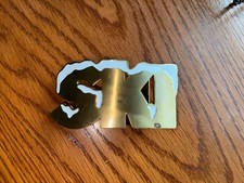    Vintage Solid Brass SKI belt buckle Rare  