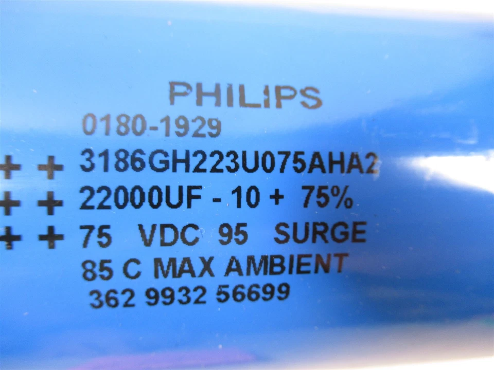 Condensador Philips 0180-1929 3186GH223U075AHA2 para Agilent CE G1600AX Foto 4 de 4