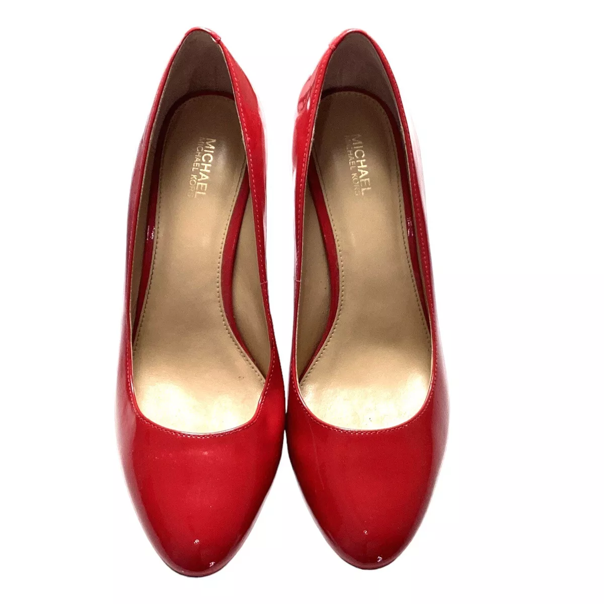 Michael Kors Ashby Women 9 M Patent Leather Flex Pumps Shoes Red
