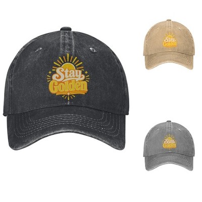 Stay Golden Sunburst Baseball Cap Adjustable Dad Hat Cotton