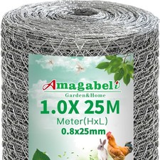 Maschendrahtzaun, Zaun, Gitter, Kaninchendraht, Hühnernetz, verzinkt 25m, wet...