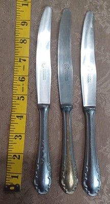 Rostfrei Solingen Germany 3 Knives Stainless Steel Dinner Flatware*Acceptable