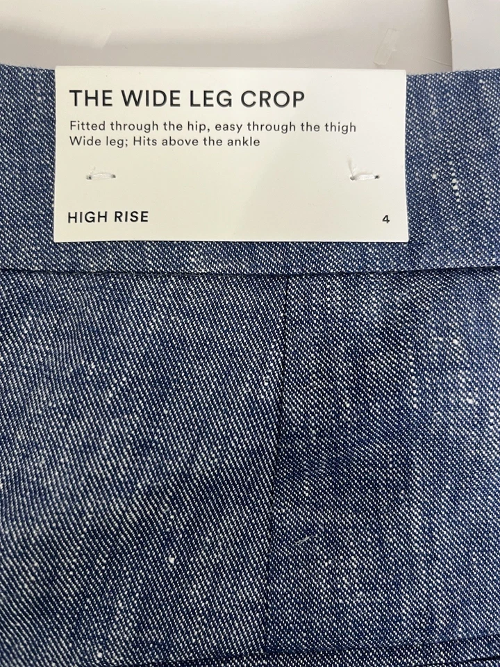 Ann Taylor Loft Marisa 裤布蓝色裤子 P4 亚麻混纺全新带标签 — 第 2/4 张图片