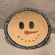 Hand Painted Frosty the Snowman Bowl Decorative Tabletop Accent