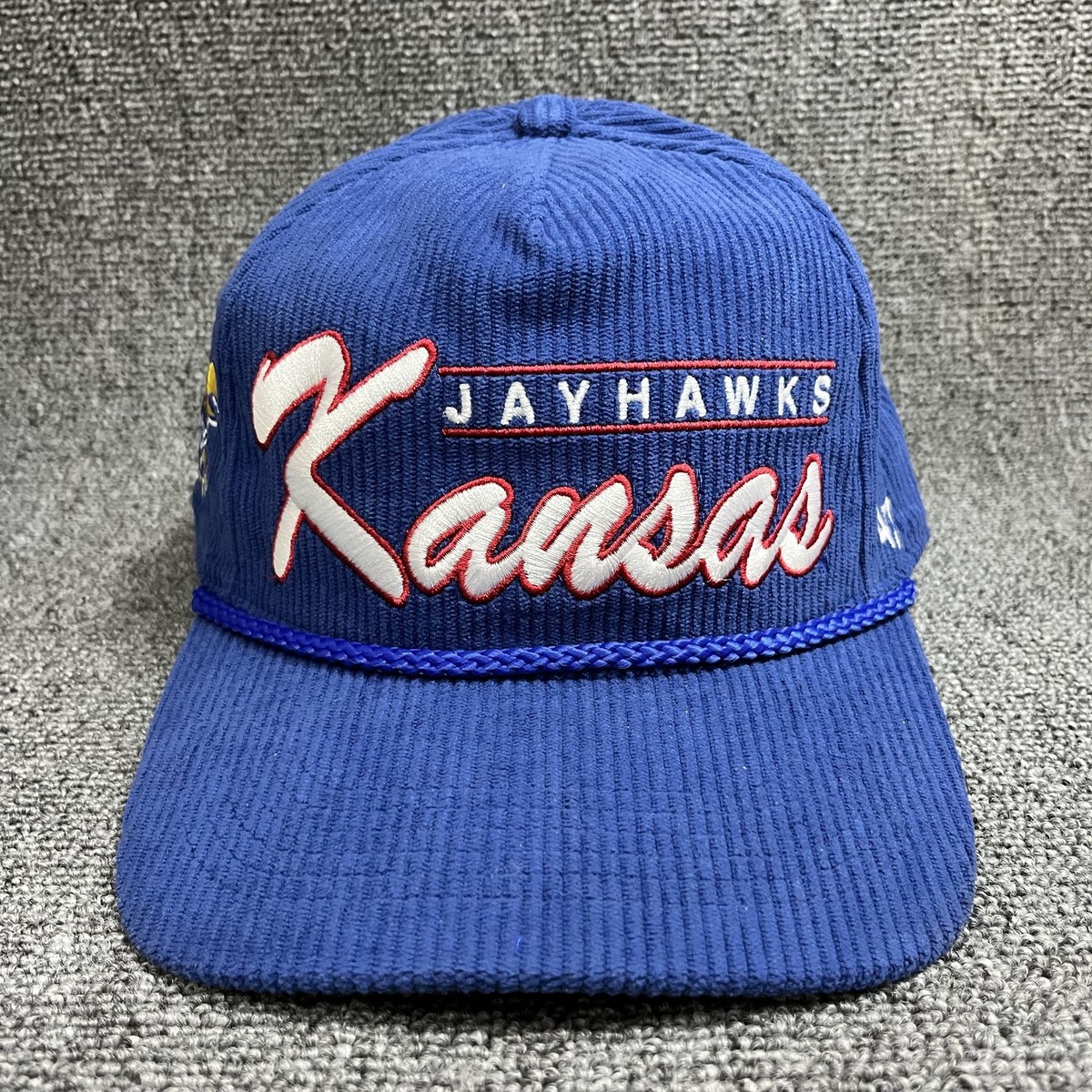 '47 Brand Kansas Jayhawks Corduroy Rope Snapback Hat Blue Adjustable Cap New