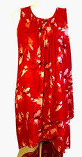 H Halston Sedona Swing  Dress XS Gorgeous Flowy Chiffon Crepe Sheer Overlay