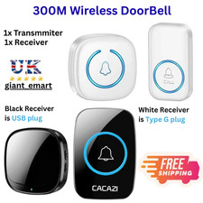 Wireless Door Bells Waterproof 1000ft Long Range Plug in Home Cordless Doorbell