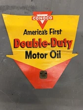 Vintage Conoco Double Duty Engine Oil Display Gas Automotive America's First