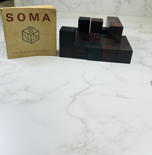 Vintage Danish Soma Cube Game  Rosewood Piet Hein Midcentury 1960’s No Box READ
