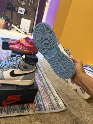 Nike Air Jordan 1 Retro High OG GS Boys 7Y White/Black/Blue 575441-134