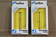 VIESSMANN 6463 N GAUGE 2 x LATTICE 68mm MAST DUAL LIGHT 12-16V LED on