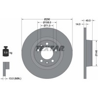 2X Textar 92157100 Bremsscheibe FüR Fiat Peugeot Citroen Toyota Scudo Expert