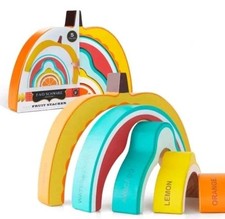 Fao Schwarz Fruit Stacker Wood Building Set, 5 Wood Puzzle Pieces, Ages 3 
