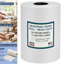 Packing Paper Roll 24 Inch x 1440ft White Newsprint 1000 Sheets Moving Shipping