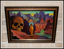 Dipinto a tempera russo americano, Issa e il teschio, Nicholas Roerich, 1932