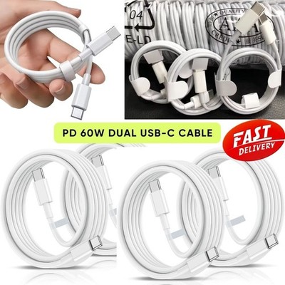 Bulk Lot 60W Fast Charger PD Cable USB-C Cord For iPhone Air 17 16 15 Samsung 