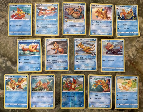 Pokemon Floatzel GL Buizel Lot 14 Cards Rising Rivals Holo POP Series 9
