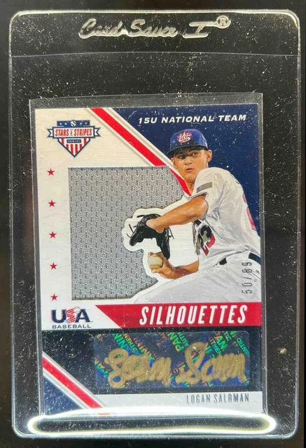 2020 USA Stars & Stripes Logan Saloman Silhouettes Black Gold Jerseys Auto #/89