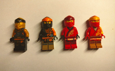 LEGO Ninjago Minifiguren Konvolut 4 Stück rot/orange aus Kunststoff