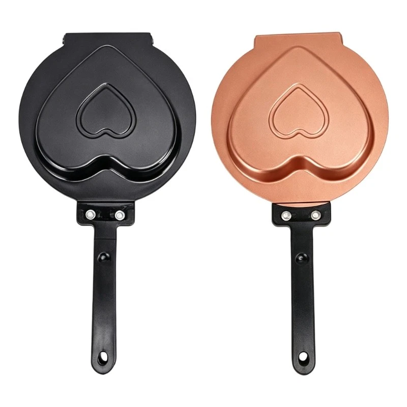 Heart Shape Breakfast Pancake Maker Double Side Flipping Pan With Nonstick