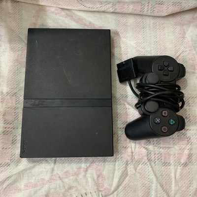 Sony PlayStation 2 Slim Schwarz SCPH-77004 Konsole mit Controller - Funktioniert PS2