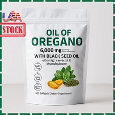 2 in 1 Oil of Oregano & Black Seed Softgels Count with Carvacrol &Immune Support