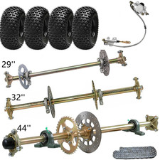 Go Kart 29"/ 32"/44" Rear Live Axle Kit Wheels Brake Assembly Chain Hub DIY Part