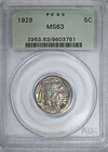 1928 Buffalo Nickel 5C PCGS MS63 OGH