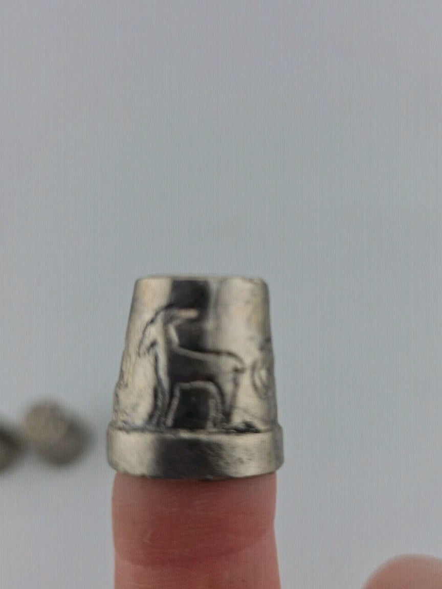 Lot Of 4 Etched Pewter Thimbles- Wildlife