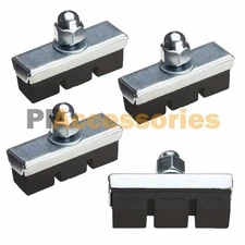 4 Pcs 2 Pairs High Grade Cycling Bicycle Bike Bolt On Brake Pads 40mm Rubber Pad