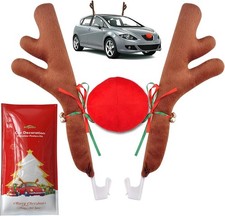 Car Reindeer Antlers  Nose Christmas Costume Auto Decoration, 15.5 inch No Tail