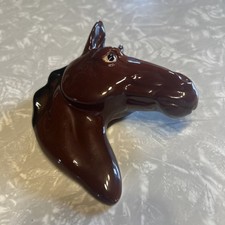 Vintage Ceramic Horse Head Wall Hanging Home Decor Brown/Black Mane