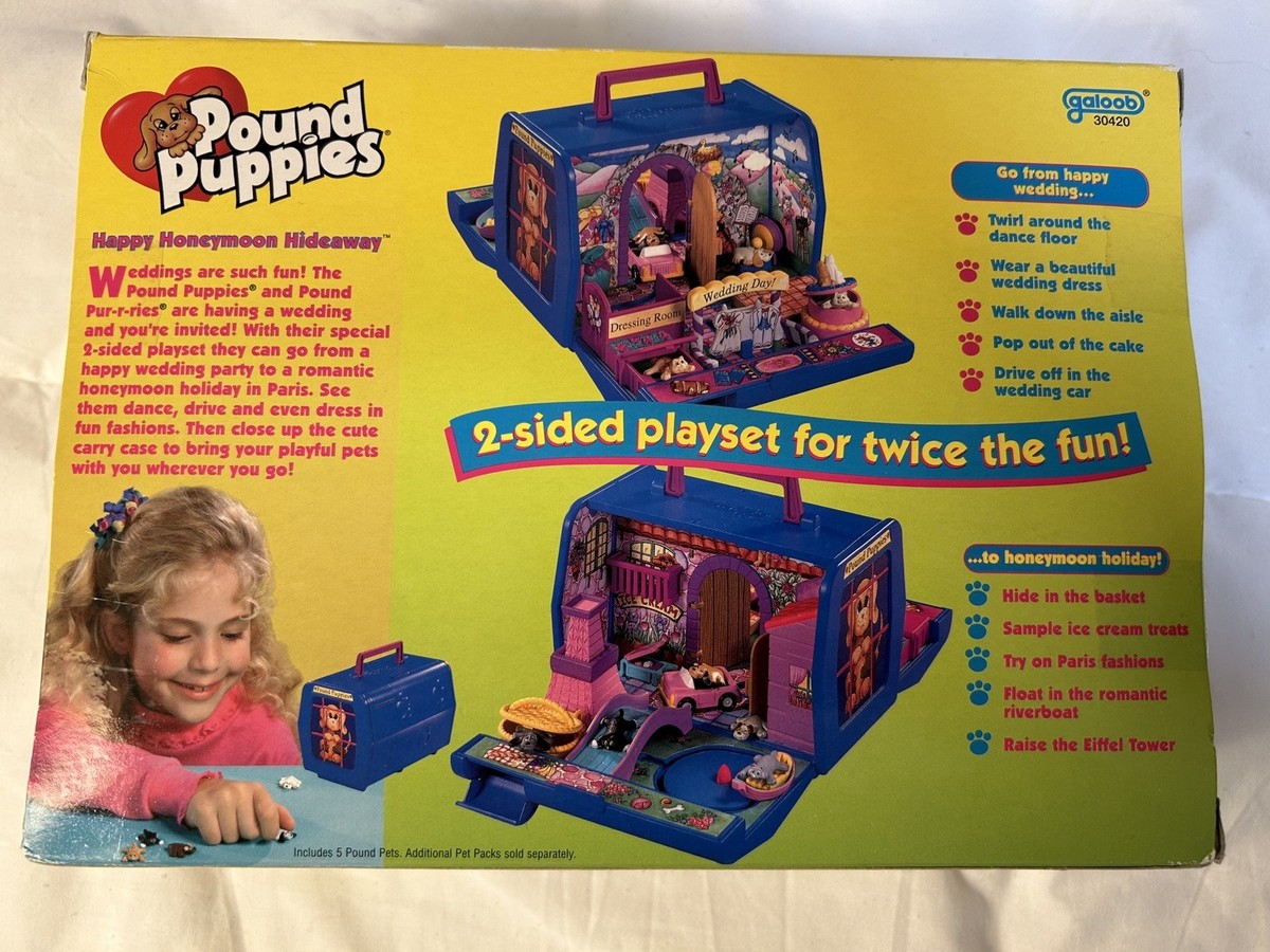 IN BOX Rare Vintage Galoob Pound Puppies Happy Honeymoon Hideaway  display picture 1