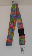 autism Lanyard pink purple green blue