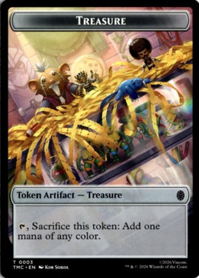 MTG TMC *Non-Foil Treasure // Copy Double-Sided Token 3 // 1 T NM Commander: Tee