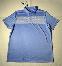 NWT Defect Last Photo Adidas Golf Polo Floral Printed Light Blue Men Size Large
