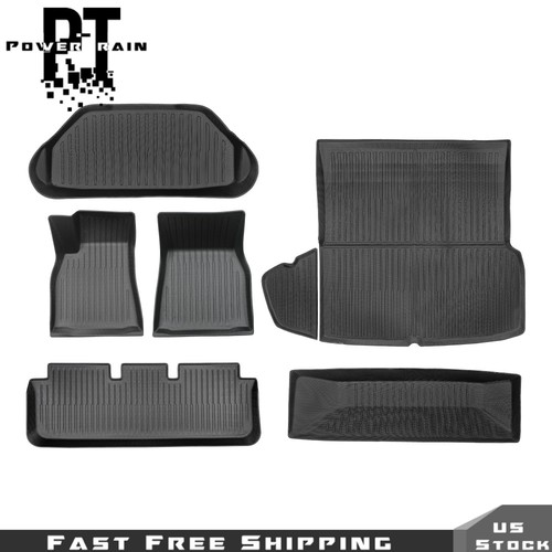 Pour Tesla Model S 2021 2022 23-2025 Tapis de Sol Tous Temps Doublures Set Complet Noir - Photo 1/24