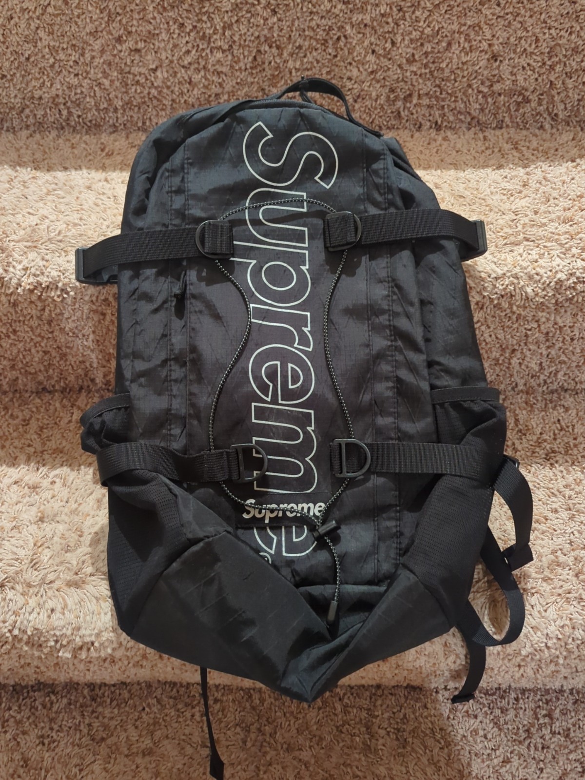 Authentic Supreme Black BackPack Barely Used Grea… - image 1