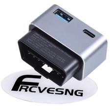 Car OBD Power Adapter, OBD Male to Type-C USB Female Charger Alloy ABS Shell