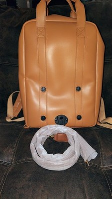 NEW Monos Metro Backpack - Vegan Leather Saddle Tan (Missing Front Pouch)