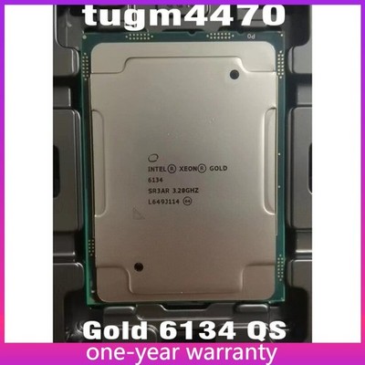 lga-3647 Intel Xeon Gold 6134 QS CPU processor 3.20ghz 8-c 16-t 24.75mb 14nm