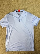 Nike Tiger Woods Collection Mens Polo Shirt M Blue DRI-FIT Standard Fit Golf
