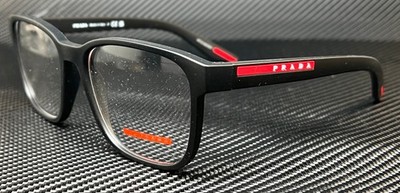 PRADA LINEA ROSSA PS 06PV DG01O1 Black Rubber Men's 55 mm Eyeglasses