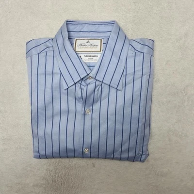 dress blue medal placement Double Layered Shirt in Oxford Blue and White  MONSE