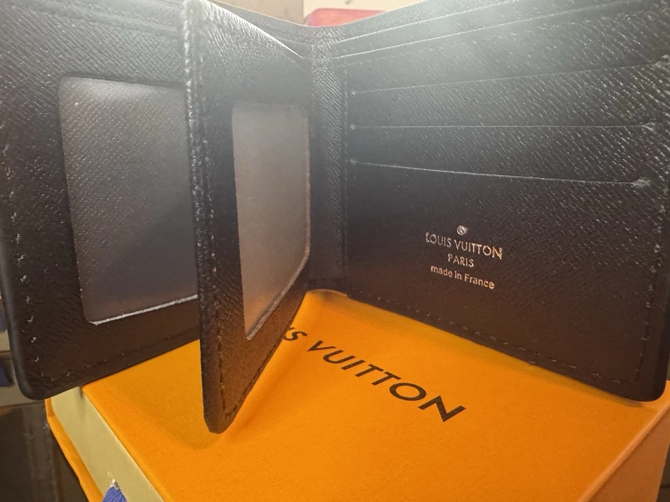 Carteira masculina estilo luxo preta – aparência clássica de designer, alta qualidade - Imagem 4 de 4